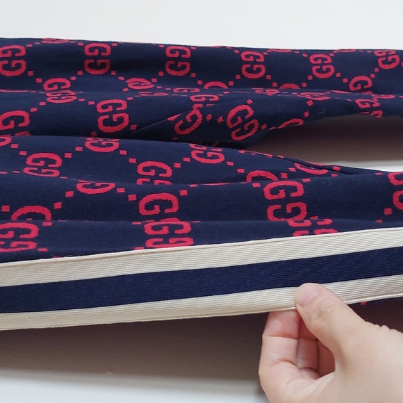 Gucci monogram red jacquard navy jogger - Picture 8 of 15